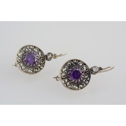 Ασημένια χειροποιητα σκουλαρίκια με ζιργκόν