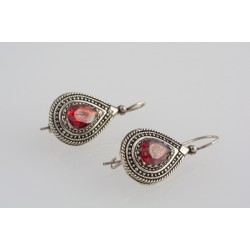 Ασημένια χειροποίητα σκουλαρίκια με ζιργκόν