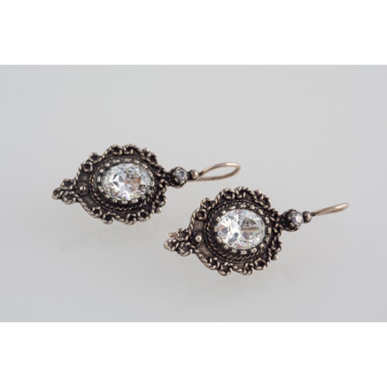 Ασημένια χειροποίητα σκουλαρίκια με ζιργκόν