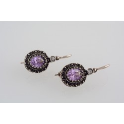 Ασημένια χειροποίητα σκουλαρίκια με ζιργκόν