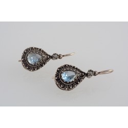 Ασημένια χειροποίητα σκουλαρίκια με ζιργκόν