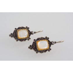 Ασημένια χειροποίητα σκουλαρίκια με φίλντισι