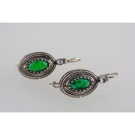 Ασημένια χειροποίητα σκουλαρίκια με ζιργκόν