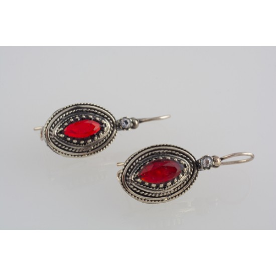 Ασημένια χειροποίητα σκουλαρίκια με ζιργκόν