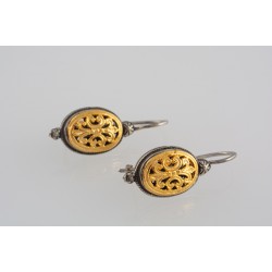 Δίχρωμα Ασημέμια χειροποίητα σκουλαρίκια 