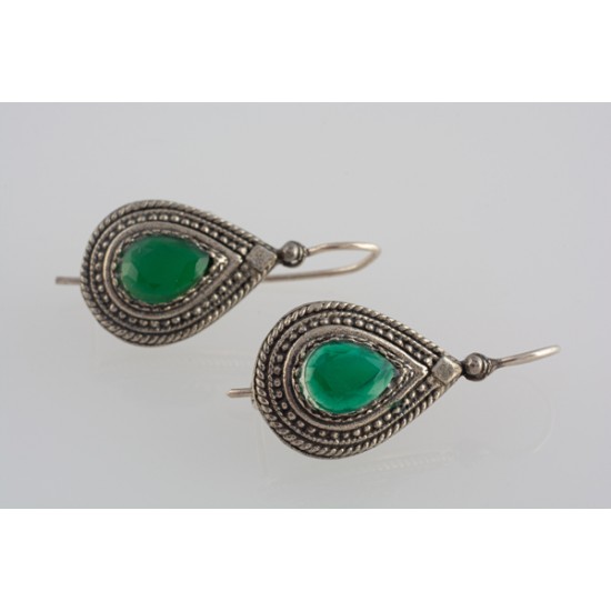 Ασημένια χειροποίητα σκουλαρίκια με ζιργκόν