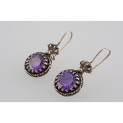 Ασημένια χειροποίητα σκουλαρίκια με ζιργκόν