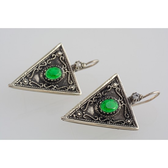 Ασημένια χειροποίητα σκουλαρίκια φεγγαρόπετρα