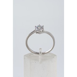 Ασημένιο Μονόπετρο δαχτυλίδι με ζιργκόν