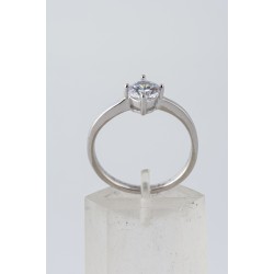 Ασημένιο Μονόπετρο δαχτυλίδι με ζιργκόν