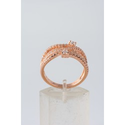 Ασημένιο δαχτυλίδι σε ροζ χρωμα με ζιργκόν