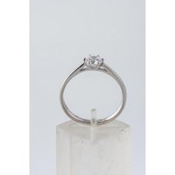 Ασημένιο Μονόπετρο δαχτυλίδι με ζιργκόν