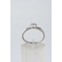 Ασημένιο Μονόπετρο δαχτυλίδι με ζιργκόν