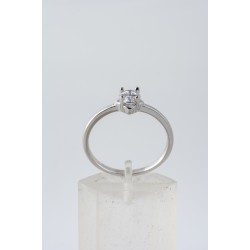 Ασημένιο Μονόπετρο δαχτυλίδι με ζιργκόν