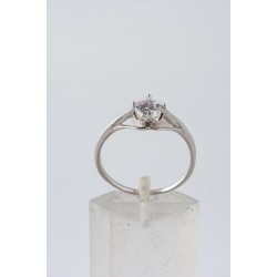 Ασημένιο Μονόπετρο δαχτυλίδι με ζιργκόν