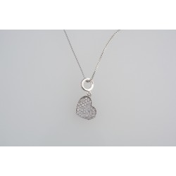 Ασημένιο κολιέ καρδιά με ζιργκον