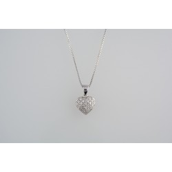 Ασημένιο κολιέ καρδιά με ζιργκον