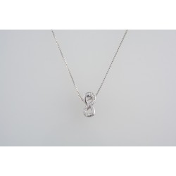 Ασημένιο κολιέ άπειρο με ζιργκον