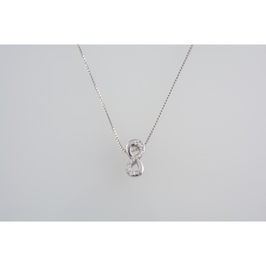 Ασημένιο κολιέ άπειρο με ζιργκον