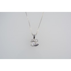 Ασημένιο κολιέ «Ημικύκλια» με ζιργκόν