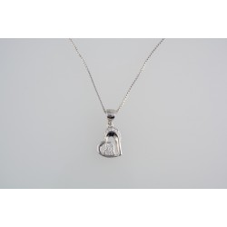 Ασημένιο κολιέ «Διπλή Καρδιά» με ζιργκόν