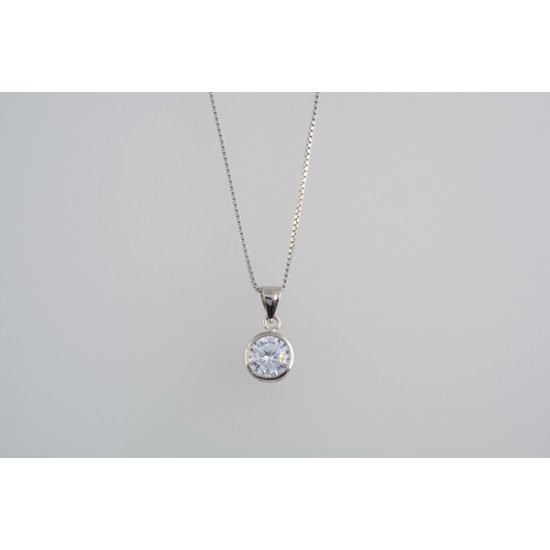 Ασημένιο κολιέ με ζιργκόν