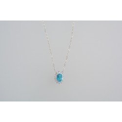  Ασημένιο κολιέ ροζέτα με ζιργκόν