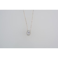 Ασημένιο κολιέ ροζέτα με ζιργκόν