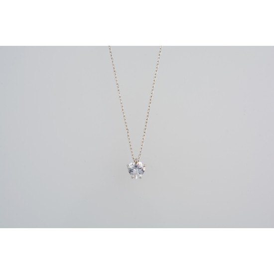 Ασημένιο κολιέ καρδιά με ζιργκόν