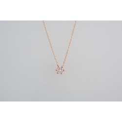 Ασημένιο κολιέ σε ροζ χρώμα με ζιργκόν