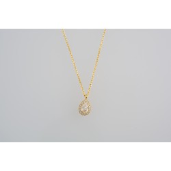 Ασημένιο επιχρυσωμένο κολιέ ροζέτα δάκρυ με ζιργκόν