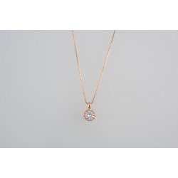 Ασημένιο κολιέ σε ροζ χρώμα με ζιργκόν