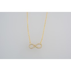 Ασημένιο επιχρυσωμένο κολιέ άπειρο με ζιργκόν