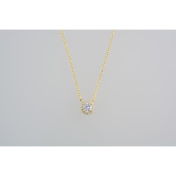 Ασημένιο επιχρυσωμένο κολιέ ροζέτα με ζιργκόν