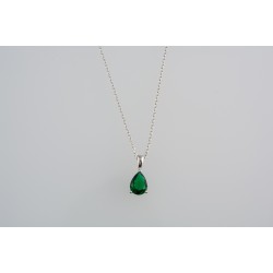 Ασημένιο κολιέ δάκρυ με ζιργκόν