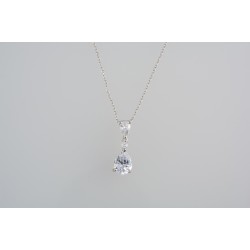 Ασημένιο κολιέ διπλό δάκρυ με ζιργκόν