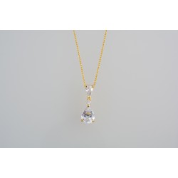 Ασημένιο επιχρυσωμένο κολιέ διπλό δάκρυ με ζιργκόν