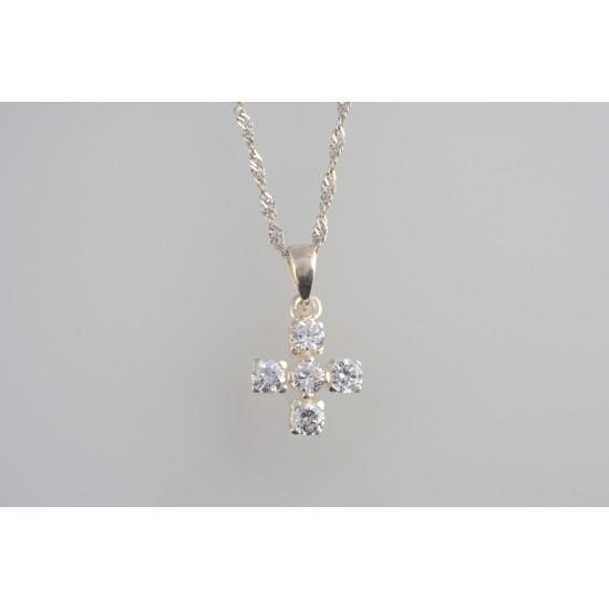 Ασημένιος Σταυρός με ζιργκόν