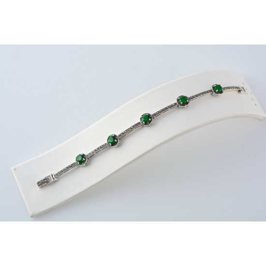 Ασημένιο Βραχιόλι με μαρκασίτη και ζιργκόν