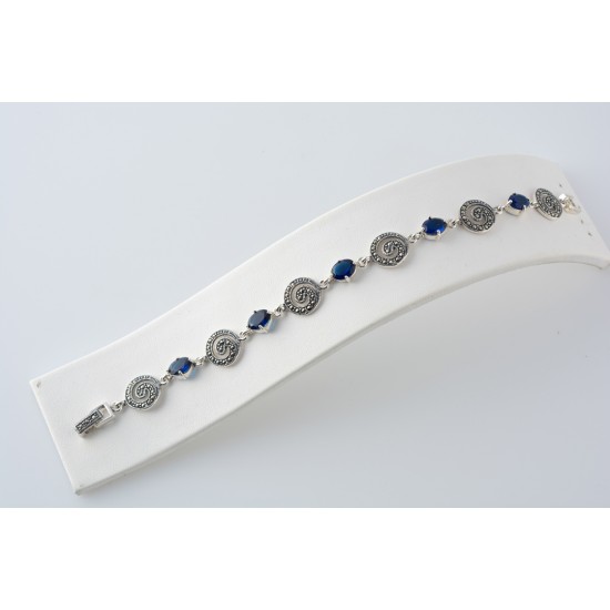 Ασημένιο Βραχιόλι με μαρκασίτη και ζιργκόν