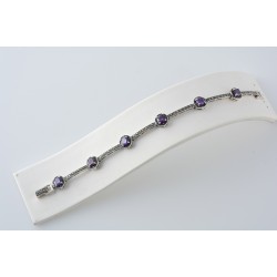 Ασημένιο Βραχιόλι με μαρκασίτη και ζιργκόν