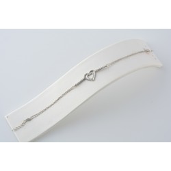 Ασημένιο βραχιόλι καρδιά με ζιργκόν 