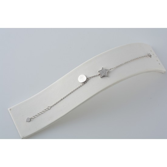 Ασημένιο βραχιόλι αστέρι με ζιργκόν