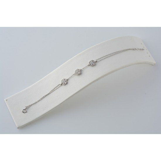 Ασημένιο βραχιόλι "Νιφάδες Χιονιού" με ζιργκόν