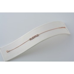 Ασημένιο βραχιόλι "mama" σε ροζ χρώμα με ζιργκόν 