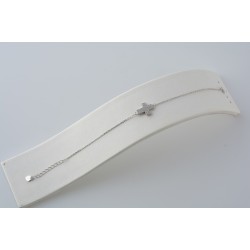 Ασημένιο βραχιόλι "Σταυρός" με ζιργκόν