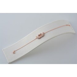 Ασημένιο βραχιόλι "Κύκνοι" σε ροζ χρώμα με ζιργκόν