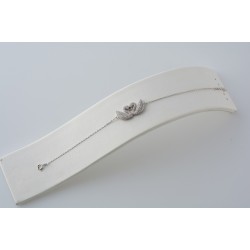 Ασημένιο βραχιόλι κύκνοι με ζιργκόν