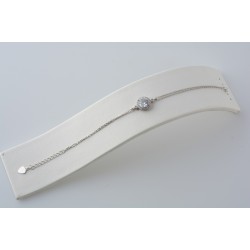 Ασημένιο βραχιόλι ροζέτα με ζιργκόν 