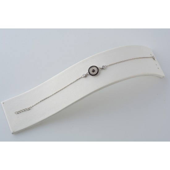 Ασημένιο βραχιόλι "Στόχος" με ζιργκόν